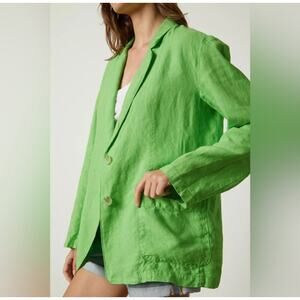 Velvet by Graham & Spencer Cassie Linen Blazer Pixie Green S NWOT